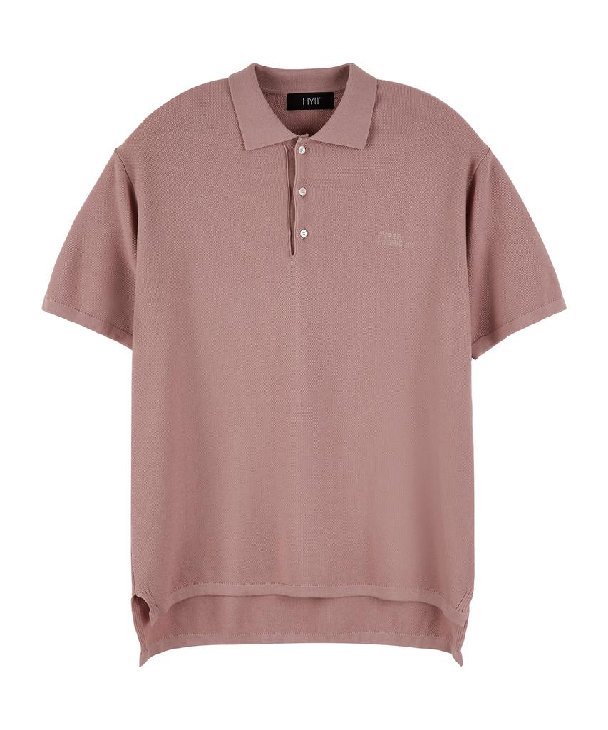 HYII Soft Texture Knit Polo Shirt [Pink]