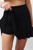 Women's Fashion Black Slit Woven Short Skirt