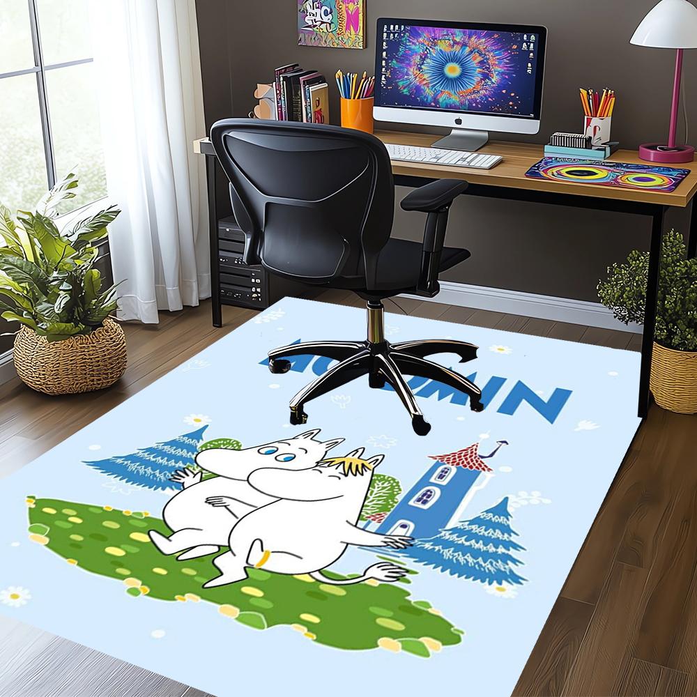 Moomin Printed Carpet,Rug,for Office Chair Living Room Bedroom Kitchen Room Decor Gifts.