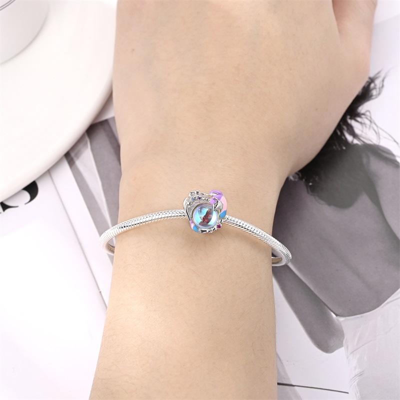 Подходит S925 оригинальный браслет с подвесками для женщин S925 стерлингового серебра изысканный зеркальный замок кулон бусины DIY ювелирные изделия подарок новый в