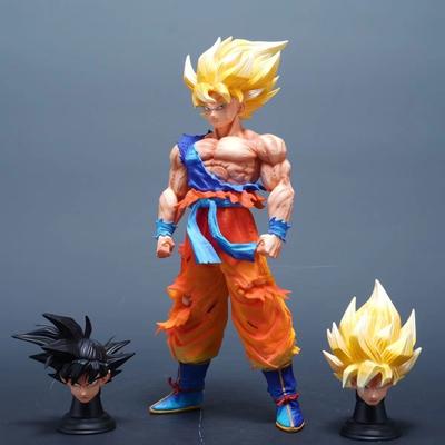 Аниме Dragon Ball Z Фигурка Сон Гоку Сменные Головы Супер Сайян Гоку ПВХ Фигурки Действия GK Статуя Режим Коллекционирования Игрушки Подарок
