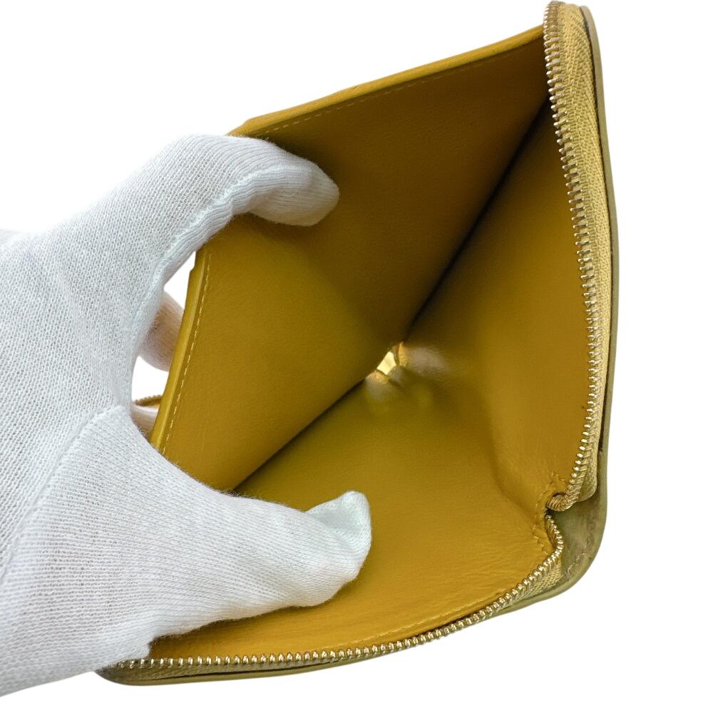 Loewe Компактный кошелек на молнии узел из кожи Bifold Wallet желтая кожа Б/у