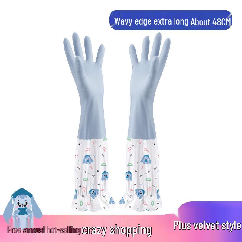 Резиновые перчатки для мытья посуды с флисовой подкладкой - Очень толстые, водонепроницаемые и теплые для использования на кухне или в прачечной