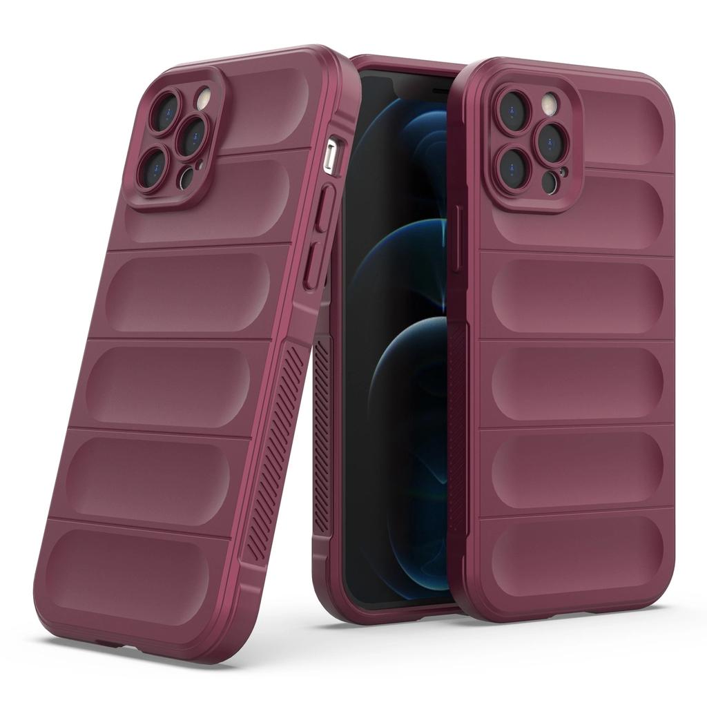 Magic Shield Case Case For Iphone 12 Pro, Flexible Armored Cover, Burgundy