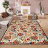 Винтажный ковер с цветочным узором Этнический Максималистский Коврик для гостиной для кабинета, спальни, террасы и т. д. Домашний декор Ковер Нескользящий Устойчивый к пятнам