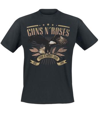Футболка Use Your Illusion Tour 1991 Мужская Женская Топ черный от Guns N' Roses 100% Хлопок