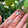 Zircon Flower Earrings Korean Simple Small Fresh Stud Earrings Versatile Fashion Niche High-end Earrings