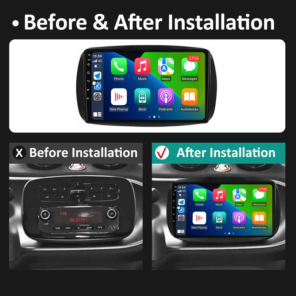 Автомобильное видео для Mercedes Benz Smart 453 Fortwo 2014 2015 2016 2017 - 2020 Радиоплеер Беспроводная навигация Carplay GPS Аксессуары