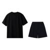 Li-Ning Модная короткая футболка в национальном стиле, удобные дышащие шорты, спортивный костюм, мужской костюм, черный W775-3+W685-1
