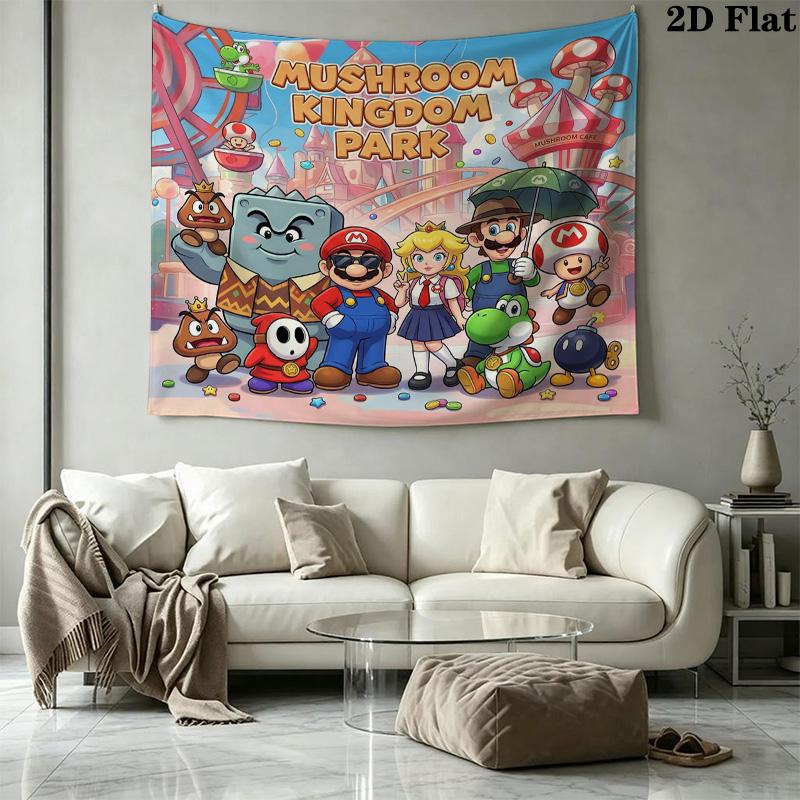 Super Mario Wall Tapestry Aesthetic Wall Hanging Printed Fabric Blanket Decorative Tapestries For Bedroom Living Room Home Decor