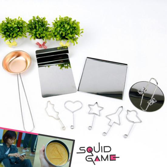 Netflix Squid Game Dalgona Set / Korean Sugar Candy Making Tools Dalgona Premium Set / Stainless Making Tools 9pcs