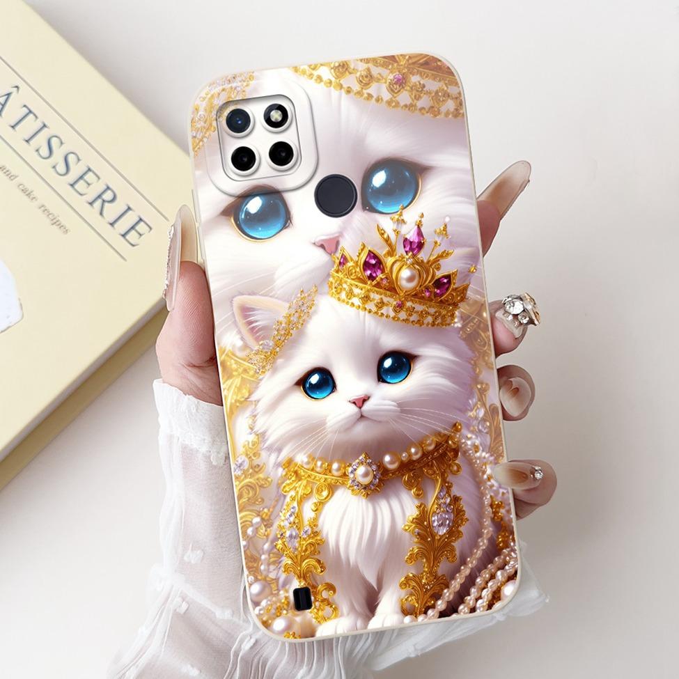 For Realme C21Y RMX3261 RMX3263 C25Y RMX3269 Cover For Realme C21Y Case Cute Cat Funny Cool Fashion Silicone Shockproof Bumper
