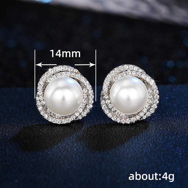ZAKOL Shiny Imitation Zircon Stud Earrings Fashion Cross Design Aesthetic Women Ear Piercing Accessories Wedding Party Zircon