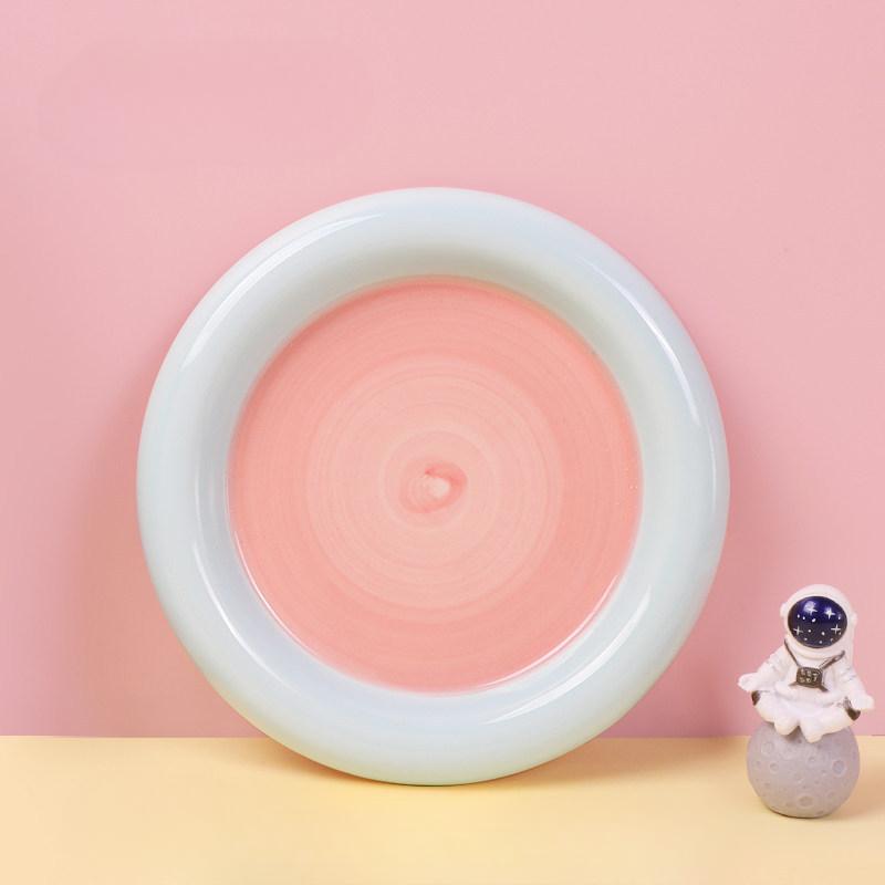 Десертная тарелка для красоты, украшение домашнего рабочего стола, красочная миска, демонстрационная тарелка для дизайна ногтей, миска для кошек, керамическая миска для зерна