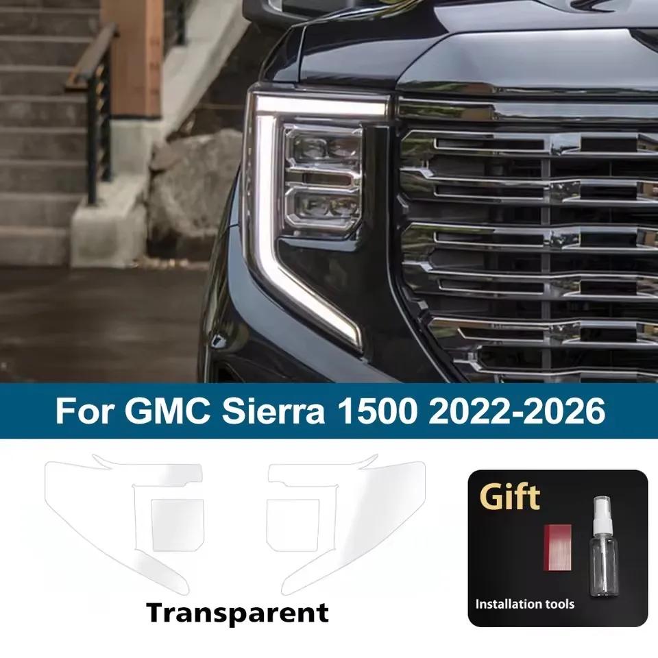 2 шт. Предварительно вырезанные Для GMC Sierra 1500 2500HD EV Автомобиля Прозрачная PPF TPU Наклейка Прозрачная Черная Защитная Пленка для фар Аксессуары