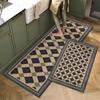 Retro Geometric Kitchen Mat Non-slip Floor Mats Plaid Carpets Entrance Doormat Absorbent Long Rug Hallway Area Rugs Alfombra