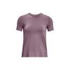 Rush Solid Color Round Neck Short Sleeve T-Shirt Women Tops Mist-Purple 1379043-500