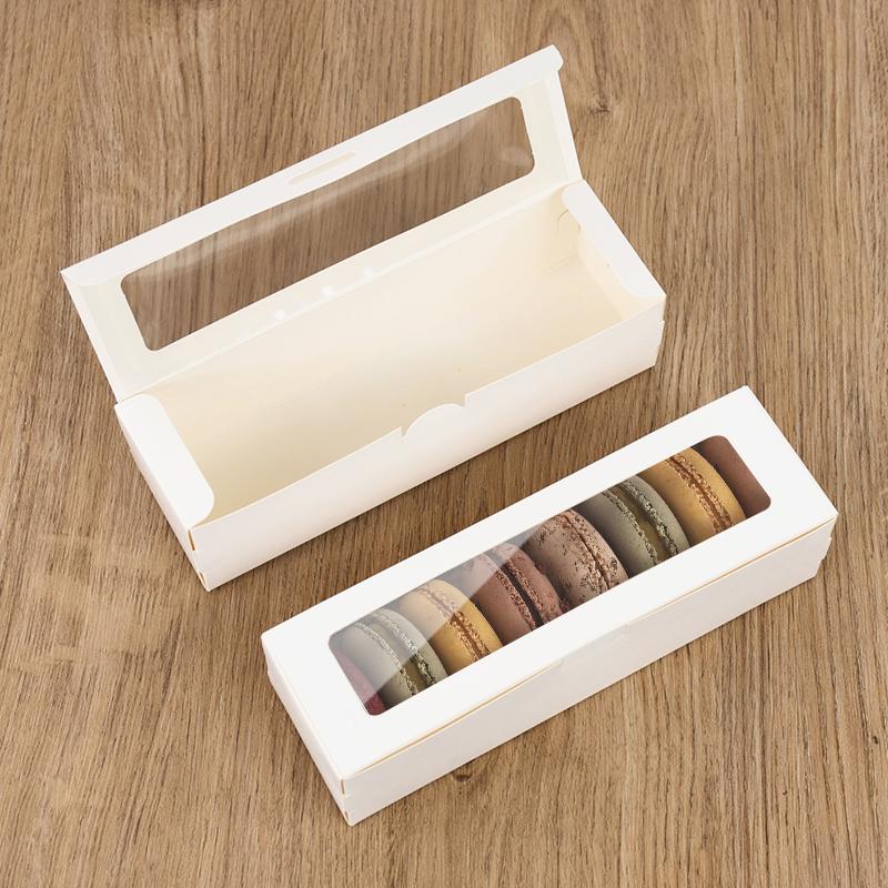 20Pcs Rectangle Transparent Window Packaging Box Candy Dessert Baking Cake Box For Wedding Birthday Christmas Party Gift Box