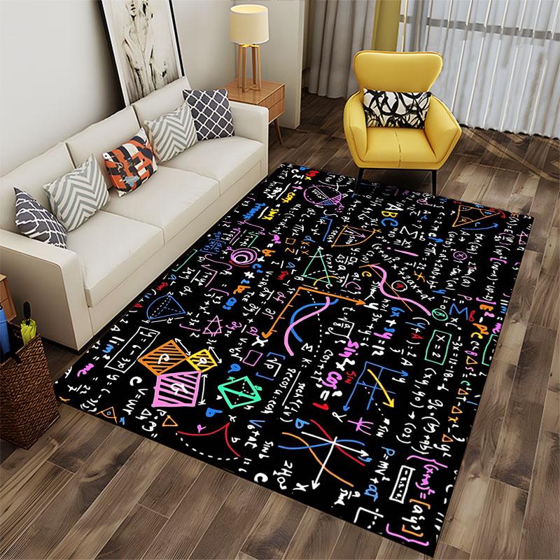 Math Formula Pattern Carpet suitable as a non-slip mat for the living room or bedroom sofa