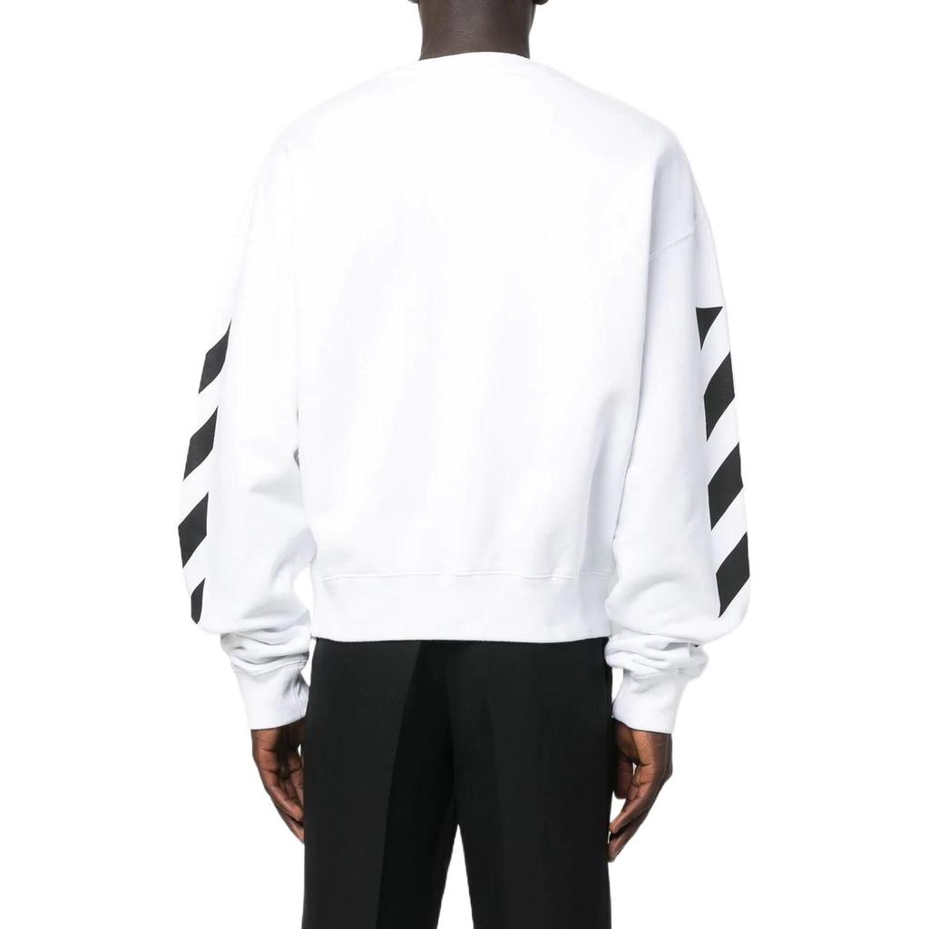 Off-White Толстовка оверсайз Diagonal Helvetica, белые мужские топы OMBA058C99FLE0010110