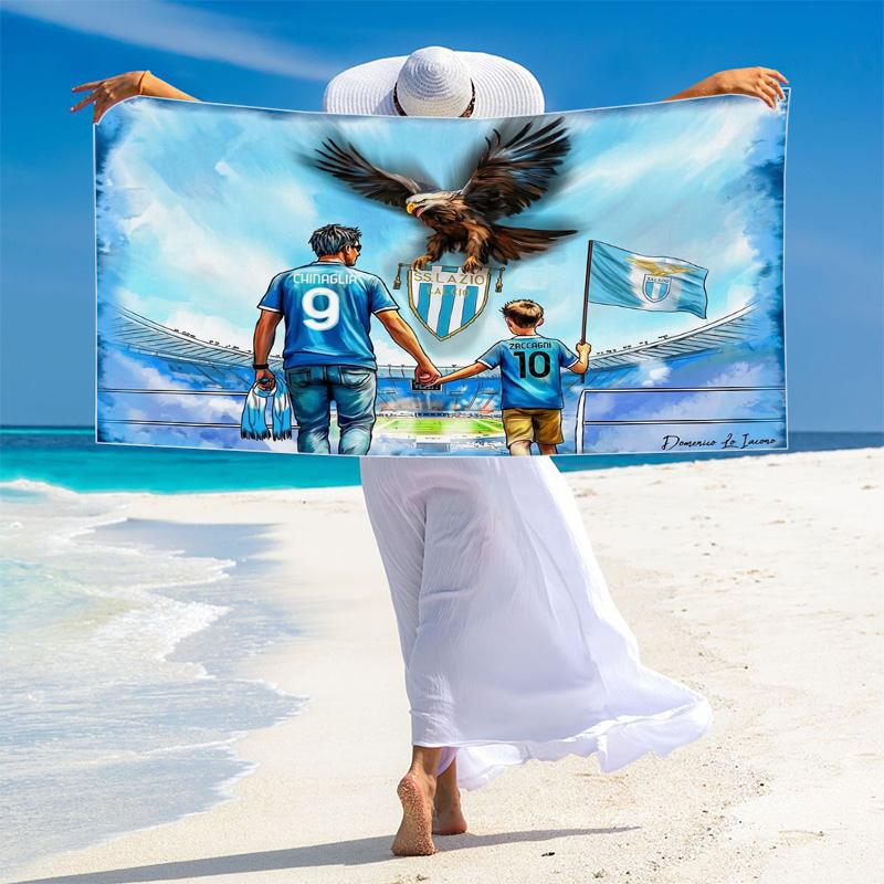 SS Lazio Print Beach Towel, Large Soft Quick Dry Towel for Beach Camping Swimming