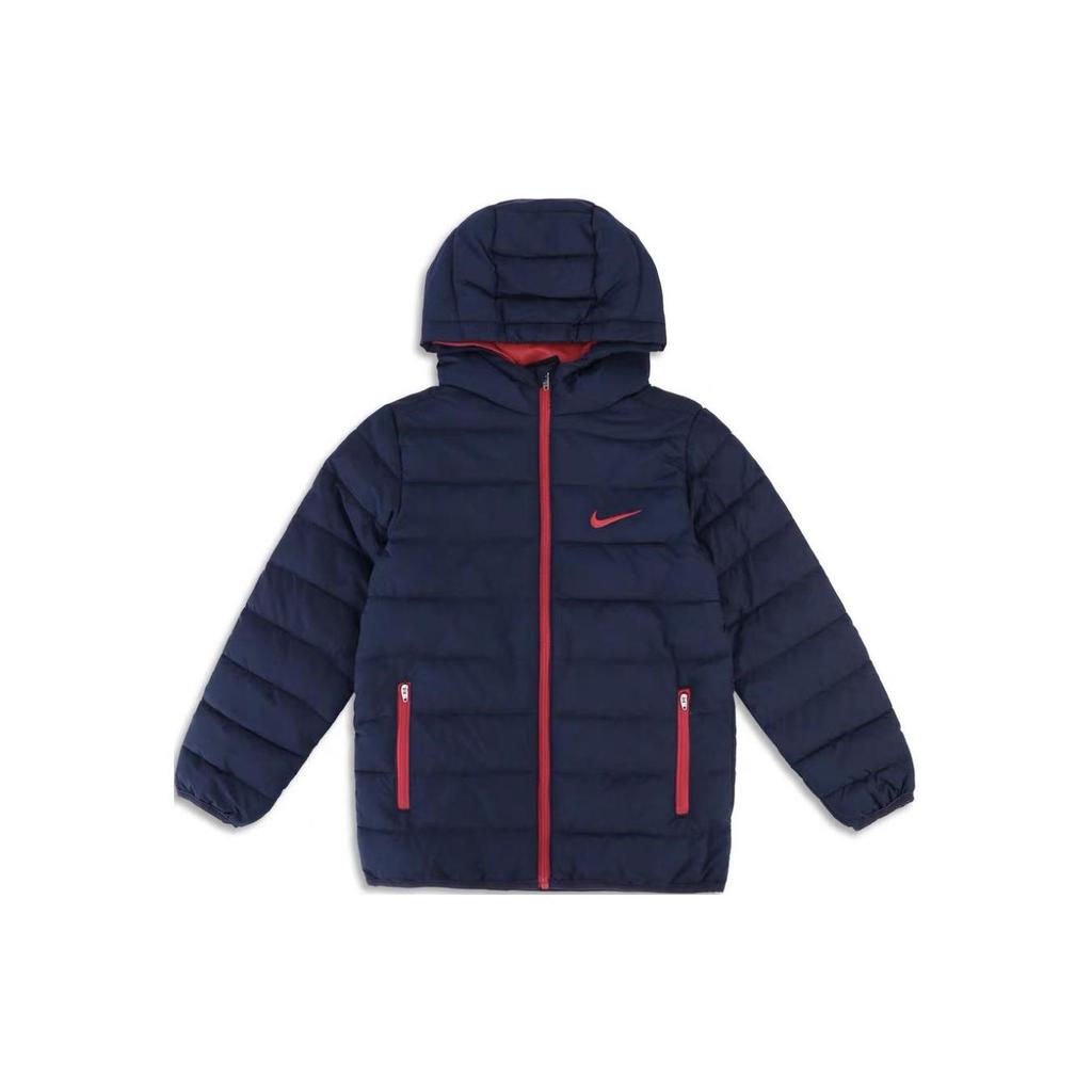 Nike Cotton Jacket With Hood And Zipper Logo Print Kids Jackets HA5135-470