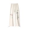 Graffiti puppy wide-leg pants summer thin new drape casual straight sports long pants one piece shop