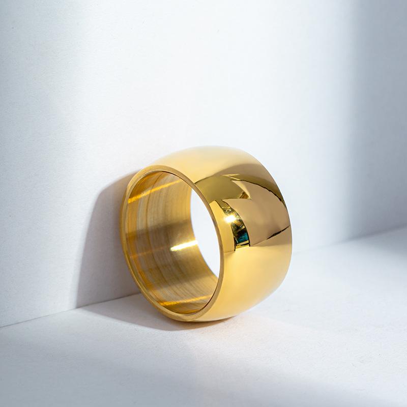 12 мм Не выцветает Классические обручальные кольца Обручальные кольца с покрытием из желтого золота Кольца из нержавеющей стали для мужчин и женщин