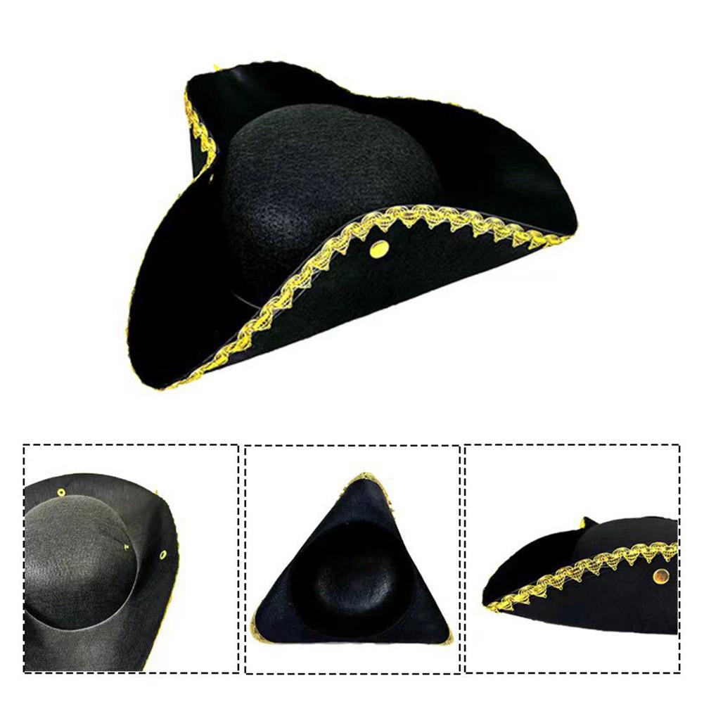 Пиратская шляпа для сценического шоу, для косплей-вечеринки, мягкая треуголка, костюмированная шляпа для Хэллоуина, пиратская шляпа Pa N8M4
