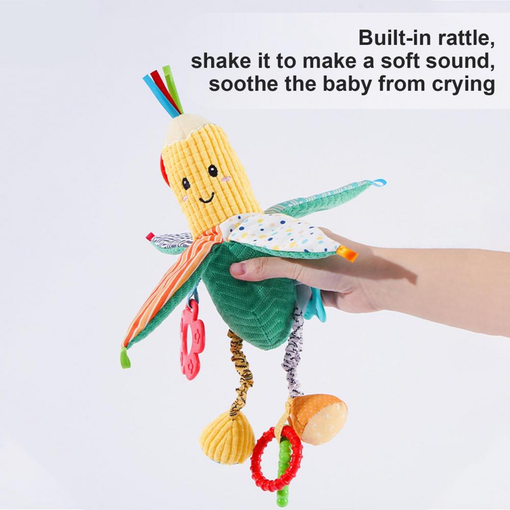 Коляска-погремушка, кукуруза, банан, плюшевая подвесная детская кроватка, кровать, кольцо для активности, колокольчик с морщинками, скрипучий и прорезыватель, автокресло, игрушки для детей 0-12 месяцев