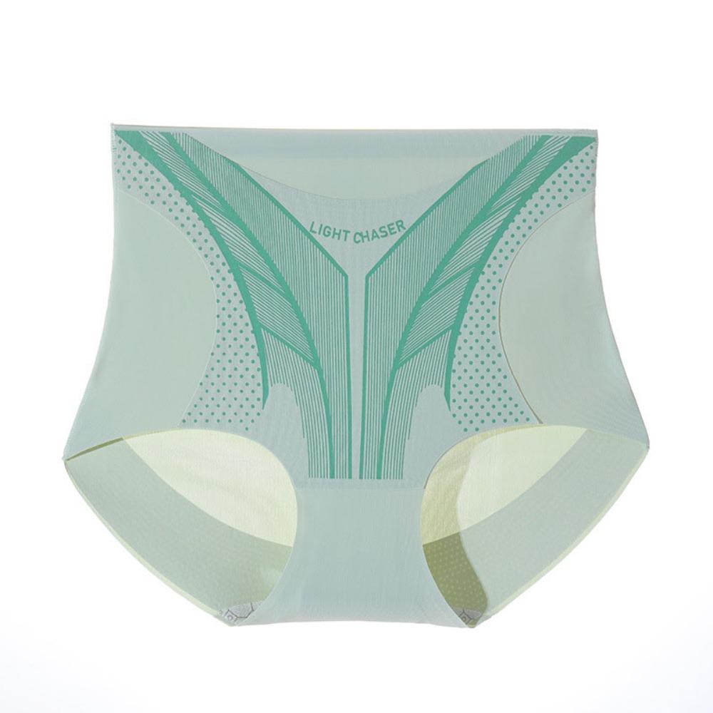 Traceless Women Ice Silk Briefs High Waist Hip Lift Shaper Leggings Casual Postpartum Panties  Gym