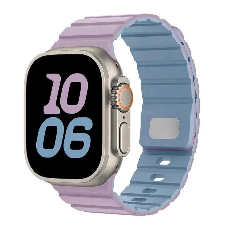 Силиконовый ремешок Магнитная застежка для Apple Watch 46 мм Ultra 3 49 мм 46 мм 45 мм 44 мм 41 мм 42 мм 40 мм для iWatch Серии 11 10 9 8 7 6 SE3