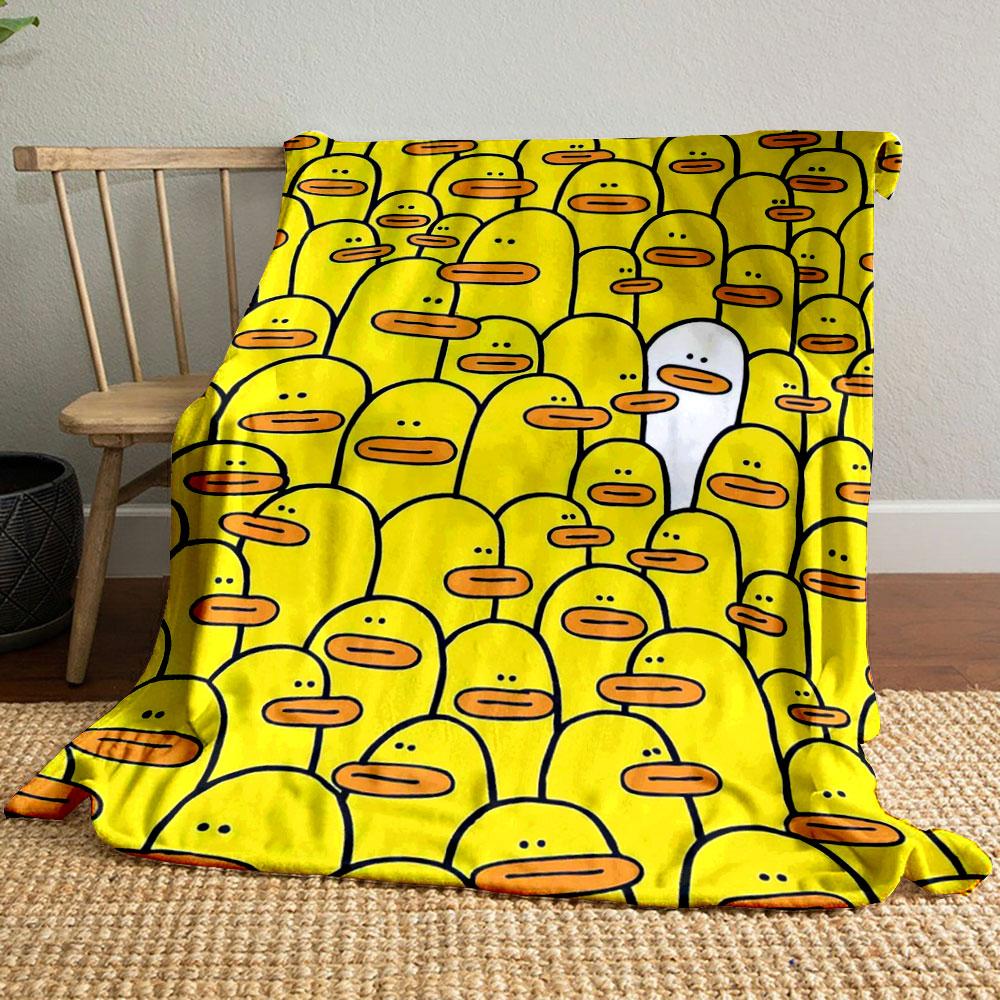 White Duck Yellow Ducks Print Blanket bedroom Blanket for Livingroom Couch lunch break Soft throw for Friend's festival Gift