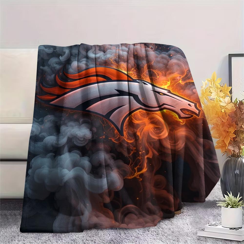 Denver Broncos Print Flannel Blanket, High quality Comfortable for All Seasons, Home Decor, Warmth and Comfort, Perfect for Christmas Gifts