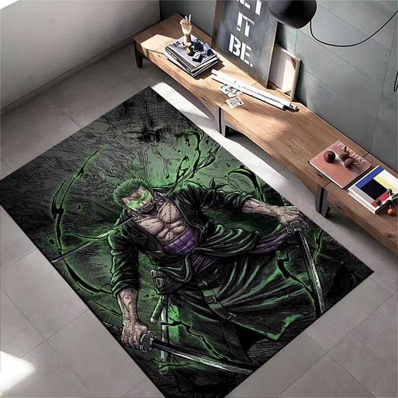 Samurai Warrior with Swords suitable as a non-slip mat for the living room or bedroom sofa