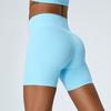 Women's Solid Color Hip Lifting And Abdominal Tightening Yoga Pants Quarter Tight Sports Shorts