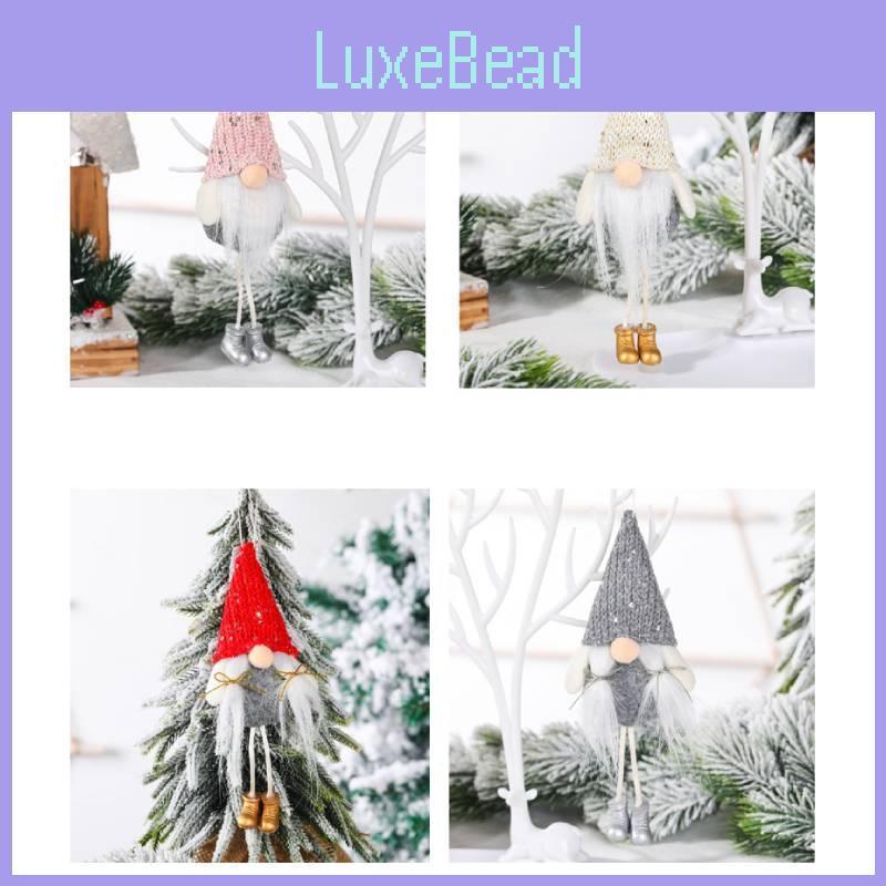 Creative Forest Elder Doll Christmas Decoration Sparkly No-face Hanging Ornament In Pink Gold Red And Gray