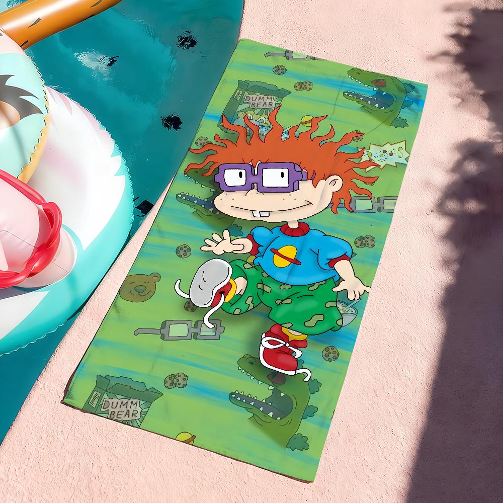 Мультяшное R-Rugrats Смешное Милое Полотенце Мягкое Бассейн Подарок Для Путешествий Спортзал Душ Кемпинг Быстросохнущее Спортивное Большие Пляжные Полотенца