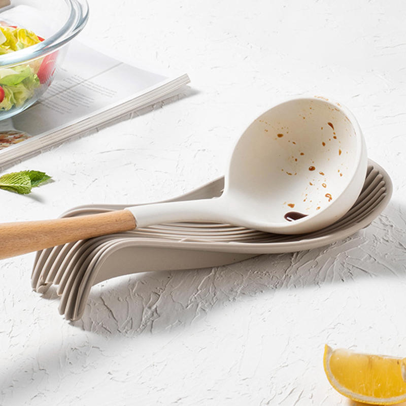 Силиконовый поднос для кухонной утвари, Кухонная лопатка, Суповая ложка, Силиконовая подставка для ложек, Бытовая толстая термоизолированная силиконовая подставка для ложек