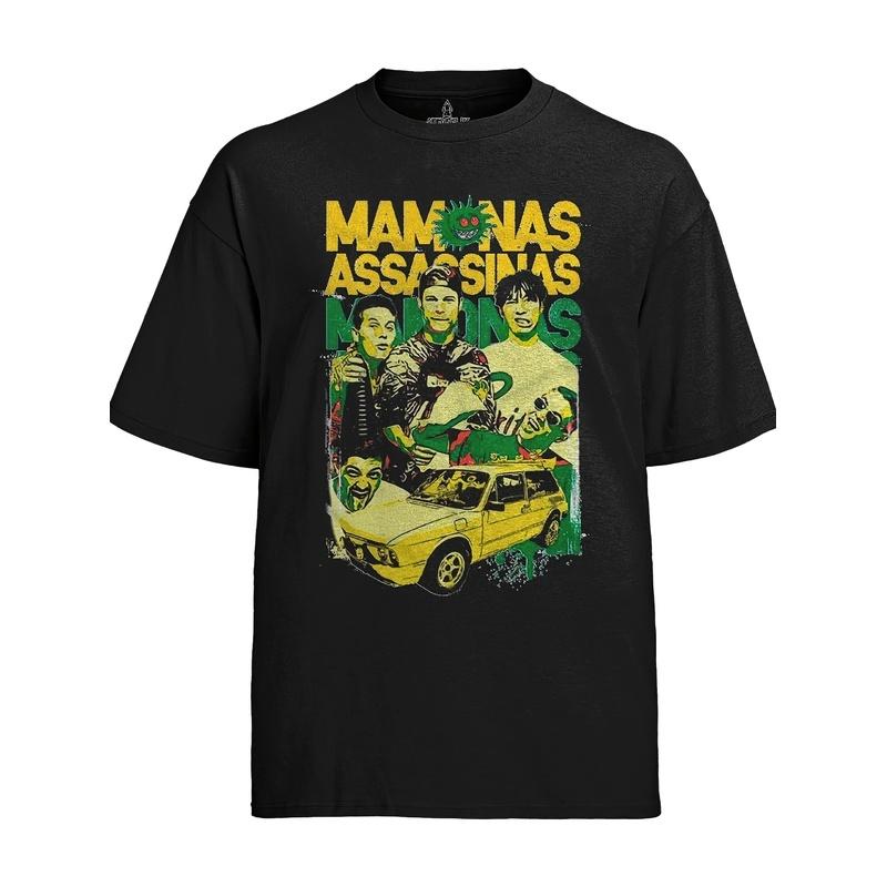 Mamonas Assassinas Brasilia Yellow T-Shirt Impacto Urbano Clothing T-Shirt Men's Black Full Roundneck T - Shirt S to 3XL SIZE