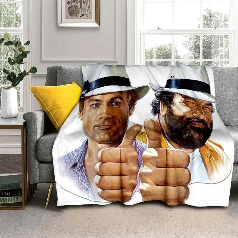 Плед Bud Spencer Terence Hill для дивана, походов, пикника, супермягкое одеяло, модное постельное, теплое фланелевое, подарок на день рождения