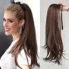 Synthetic Long Wavy Curly Ponytail Wig Women Ribbon Drawstring Tied Hair Tail Hair Extension Natural Fake Hairpiece