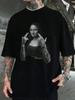 Summer 2025 Men's Mona Lisa Funny Action Print Retro Street Loose Short-sleeved T-shirt Fashion Short-sleeved Clothing
