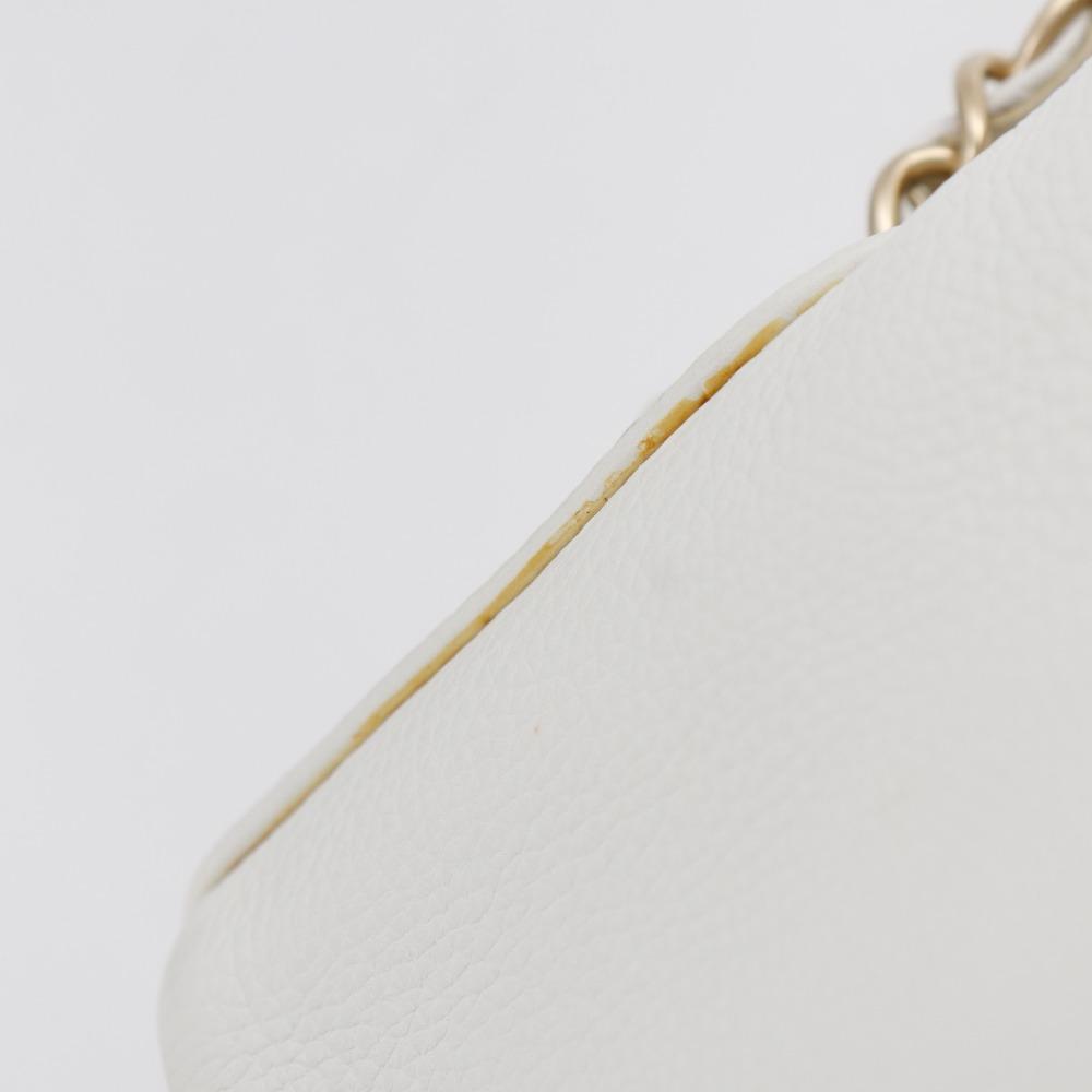 Chanel ChainShoulder Shoulder Bag A46041 COCO Mark Double Chain White Lambskin Women Used