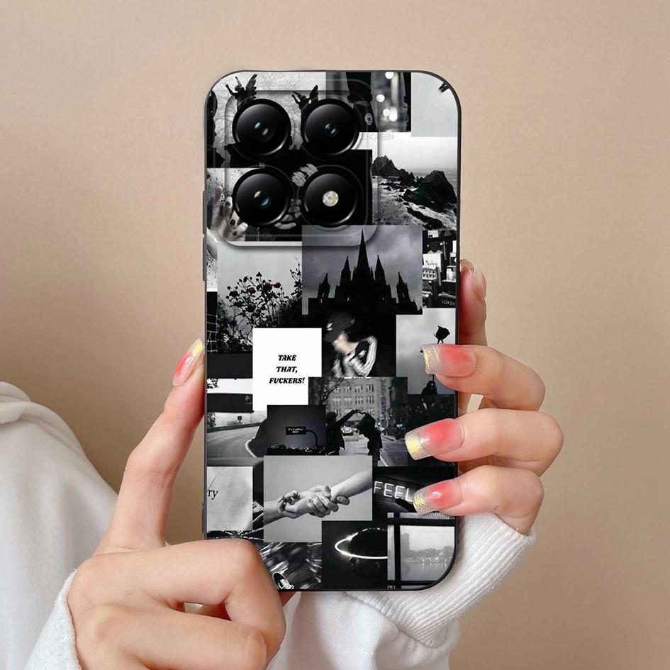 Мягкие новые чехлы для Xiaomi 14T 15 Pro Capa Pretty Cloud Flowers стильный стиль защитный жидкий силикон прочный анти-падение для Xiaomi Shell задние крышки
