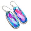 Mystic Rainbow Topaz Gemstone Handmade 925 Sterling Silver Earring 2.17" L1i51