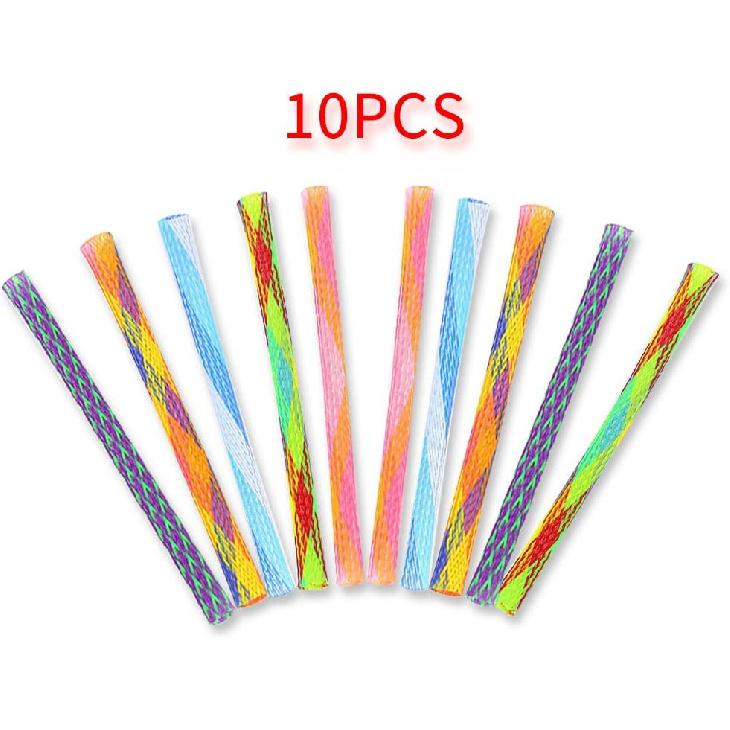 Lotus Cat Spring Tube Toy, 10pcs Cat Interactive Toy, Colorful Cat Toys for Indoor Cats, Telescopic Mesh Pole Cat Jumping Toy Flexible & Swat Cat