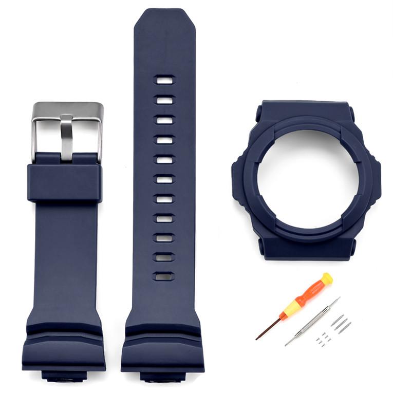 Для CASIO G-SHOCK GA-110/150/200/201/300/310 Ремешок для часов Смола Безель Рамка Защита Бампер Чехол Коробка Ремешок Корпус Браслет