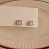 New S925 Silver Cat Stud Earrings - Cute Kitten Design for Women and Female Students