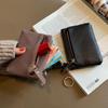 Genuine Leather Mini Women's Coin & Key Pouch - Cute, Three-Layer, Cowhide Wallet with Simple Zipper